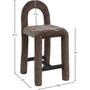  Color_Brown -- Amari Brown Chenille Fabric Upholstered Counter Stool IMAGE 8