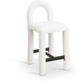  Color_Cream -- Amari Cream Chenille Fabric Upholstered Counter Stool IMAGE 1