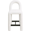  Color_Cream -- Amari Cream Chenille Fabric Upholstered Counter Stool IMAGE 3