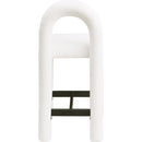  Color_Cream -- Amari Cream Chenille Fabric Upholstered Counter Stool IMAGE 5