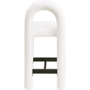 Meridian Amari Cream Chenille Fabric Stool IMAGE 5