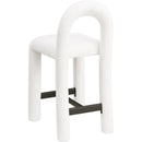  Color_Cream -- Amari Cream Chenille Fabric Upholstered Counter Stool IMAGE 6
