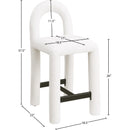  Color_Cream -- Amari Cream Chenille Fabric Upholstered Counter Stool IMAGE 8