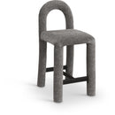 Meridian Amari Grey Chenille Fabric Stool IMAGE 1