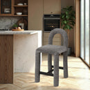  Color_Grey -- Amari Grey Chenille Fabric Upholstered Counter Stool IMAGE 2