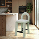  Color_Mint -- Amari Mint Chenille Fabric Upholstered Counter Stool IMAGE 2