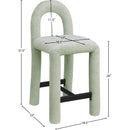  Color_Mint -- Amari Mint Chenille Fabric Upholstered Counter Stool IMAGE 8