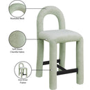  Color_Mint -- Amari Mint Chenille Fabric Upholstered Counter Stool IMAGE 9