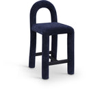  Color_Navy -- Amari Navy Chenille Fabric Upholstered Counter Stool IMAGE 1