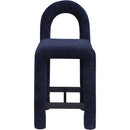 Meridian Amari Navy Chenille Fabric Stool IMAGE 3