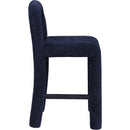  Color_Navy -- Amari Navy Chenille Fabric Upholstered Counter Stool IMAGE 4