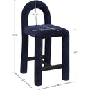  Color_Navy -- Amari Navy Chenille Fabric Upholstered Counter Stool IMAGE 8