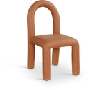  Color_Cognac -- Amari Cognac Vegan Leather Upholstered Dining Chair IMAGE 1