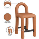  Color_Cognac -- Amari Cognac Vegan Leather Upholstered Counter Stool IMAGE 9