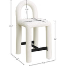  Color_Cream -- Amari Cream Vegan Leather Upholstered Counter Stool IMAGE 8