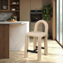  Color_Tan -- Amari Tan Vegan Leather Upholstered Counter Stool IMAGE 2