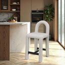  Color_Taupe -- Amari Taupe Vegan Leather Upholstered Counter Stool IMAGE 2