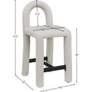 Meridian Amari Taupe Vegan Leather Stool IMAGE 8