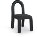 Meridian Amari Black Vegan Leather and Boucle Fabric Dining Chair IMAGE 1