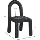 Meridian Amari Black Vegan Leather and Boucle Fabric Dining Chair IMAGE 8