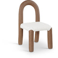  Color_Brown -- Amari Brown Vegan Leather And Boucle Fabric Upholstered Dining Chair IMAGE 1