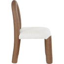 Color_Brown -- Amari Brown Vegan Leather And Boucle Fabric Upholstered Dining Chair IMAGE 4