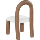  Color_Brown -- Amari Brown Vegan Leather And Boucle Fabric Upholstered Dining Chair IMAGE 6