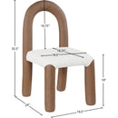  Color_Brown -- Amari Brown Vegan Leather And Boucle Fabric Upholstered Dining Chair IMAGE 8