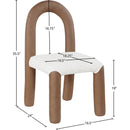 Meridian Amari Brown Vegan Leather and Boucle Fabric Dining Chair IMAGE 8