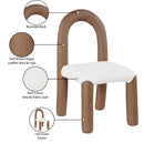  Color_Brown -- Amari Brown Vegan Leather And Boucle Fabric Upholstered Dining Chair IMAGE 9
