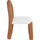  Color_Cognac -- Amari Cognac Vegan Leather And Boucle Fabric Upholstered Dining Chair IMAGE 4
