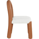 Meridian Amari Cognac Vegan Leather and Boucle Fabric Dining Chair IMAGE 4