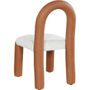  Color_Cognac -- Amari Cognac Vegan Leather And Boucle Fabric Upholstered Dining Chair IMAGE 6