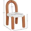  Color_Cognac -- Amari Cognac Vegan Leather And Boucle Fabric Upholstered Dining Chair IMAGE 8