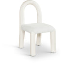 Color_Cream -- Amari Cream Vegan Leather And Boucle Fabric Upholstered Dining Chair IMAGE 1