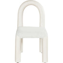  Color_Cream -- Amari Cream Vegan Leather And Boucle Fabric Upholstered Dining Chair IMAGE 3