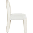 Meridian Amari Cream Vegan Leather and Boucle Fabric Dining Chair IMAGE 4