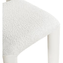 Meridian Amari Cream Vegan Leather and Boucle Fabric Dining Chair IMAGE 7