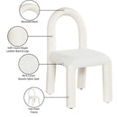  Color_Cream -- Amari Cream Vegan Leather And Boucle Fabric Upholstered Dining Chair IMAGE 9
