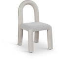  Color_Taupe -- Amari Taupe Vegan Leather And Boucle Fabric Upholstered Dining Chair IMAGE 1