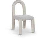 Meridian Amari Taupe Vegan Leather and Boucle Fabric Dining Chair IMAGE 1
