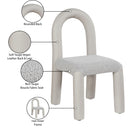  Color_Taupe -- Amari Taupe Vegan Leather And Boucle Fabric Upholstered Dining Chair IMAGE 9