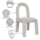 Meridian Amari Taupe Vegan Leather and Boucle Fabric Dining Chair IMAGE 9