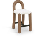  Color_Brown -- Amari Brown Vegan Leather And Boucle Fabric Upholstered Counter Stool IMAGE 1