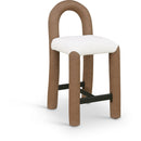  Color_Brown -- Amari Brown Vegan Leather And Boucle Fabric Upholstered Counter Stool IMAGE 1