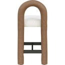  Color_Brown -- Amari Brown Vegan Leather And Boucle Fabric Upholstered Counter Stool IMAGE 5