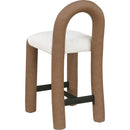  Color_Brown -- Amari Brown Vegan Leather And Boucle Fabric Upholstered Counter Stool IMAGE 6