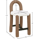  Color_Brown -- Amari Brown Vegan Leather And Boucle Fabric Upholstered Counter Stool IMAGE 8