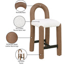  Color_Brown -- Amari Brown Vegan Leather And Boucle Fabric Upholstered Counter Stool IMAGE 9