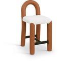  Color_Cognac -- Amari Cognac Vegan Leather And Boucle Fabric Upholstered Counter Stool IMAGE 1